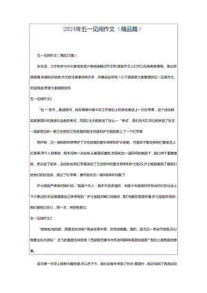 2024年五一见闻作文（精品篇）.docx