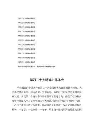 (十二篇)学习二十大精神心得体会.docx