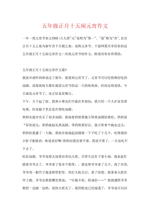 五年级正月十五闹元宵作文.docx