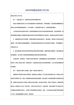 2024年保险业务员工作计划.docx