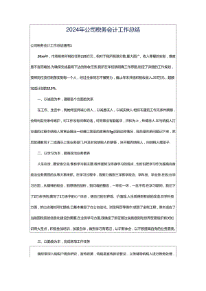 2024年公司税务会计工作总结.docx
