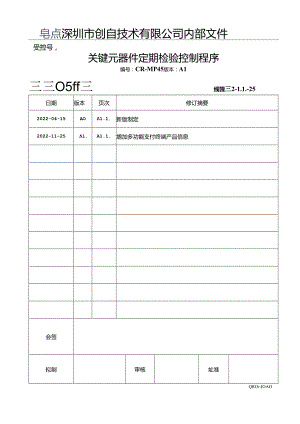 CR-MP45 关键元器件定期检验控制程序 A1.docx
