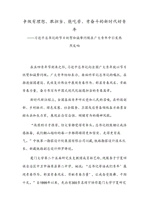 争做有理想、敢担当、能吃苦、肯奋斗的新时代好青年.docx