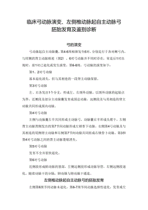 临床弓动脉演变、左侧椎动脉起自主动脉弓胚胎发育及鉴别诊断.docx