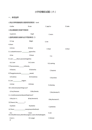 2024小升初模拟试题（六）6页（含答案）.docx