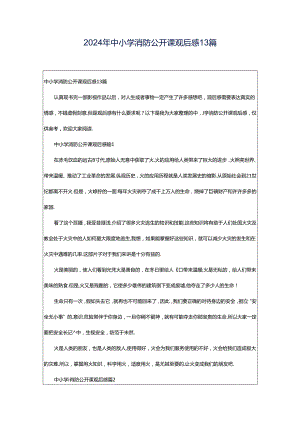 2024年中小学消防公开课观后感13篇.docx