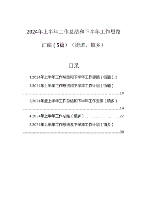 2024年上半年工作总结和下半年工作思路（乡镇、街道）（5篇）.docx