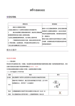 2022年初中科学同步讲义（浙教版） 七年级下册 第4章 第6节 透镜和视觉（教师版）公开课教案教学设计课件资料.docx