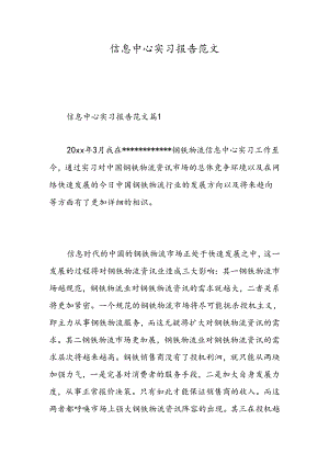 信息中心实习报告范文-精选范文.docx