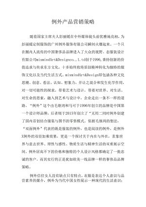 例外产品营销策略.docx
