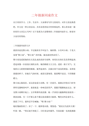 二年级新同桌作文.docx