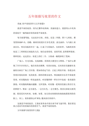 五年级描写夜景的作文.docx