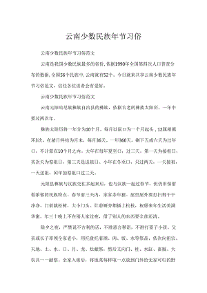 云南少数民族年节习俗.docx