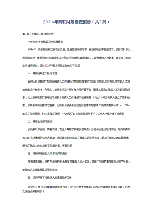 2024年残联财务自查报告（共7篇）.docx