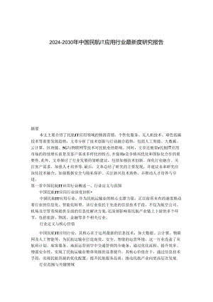 2024-2030年中国民航IT应用行业最新度研究报告.docx