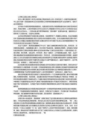 公司职工团队训练心得体会8篇.docx