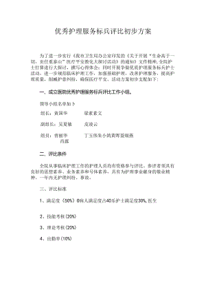 优秀护理服务标兵评选方案.docx