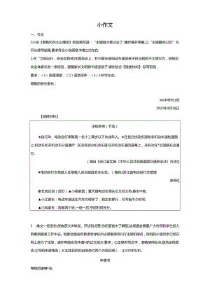 【2023新题速练·浙江专版】专题17 小作文 试卷（含答案解析）公开课教案教学设计课件资料.docx