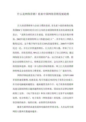 什么是网络营销？未来中国网络营销发展趋势.docx