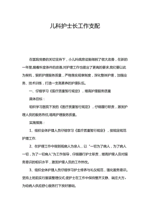 儿科护士长工作计划.docx