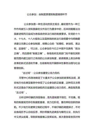 公众参与：由制度原理到制度细节.docx