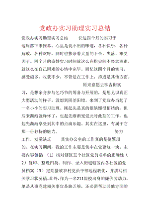 党政办实习助理实习总结.docx