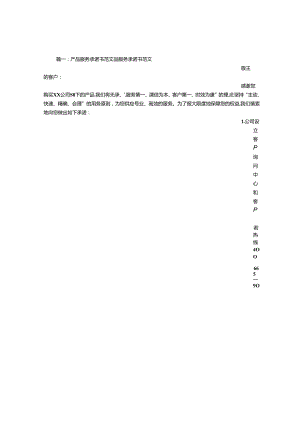 公司服务承诺书范文.docx