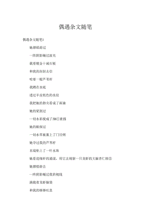 偶遇杂文随笔.docx