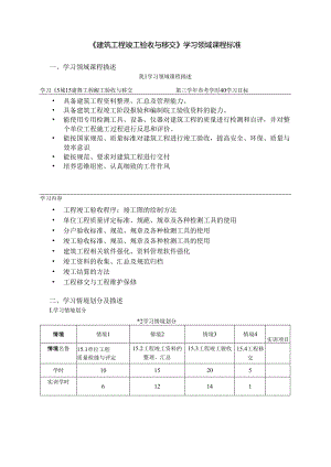 《建筑工程竣工验收与移交》学习领域课程标准.docx