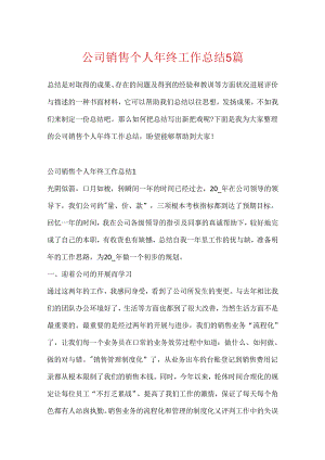 公司销售个人年终工作总结5篇.docx