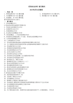 《劳动社会学》自考复习要点（324879_2013.docx