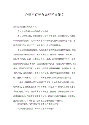 介绍南京美食赤豆元宵作文.docx