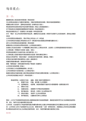 公共关系策划——每章重点及6套试卷.docx