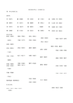 人教版五年级下册单元重点词语汇总[1].docx