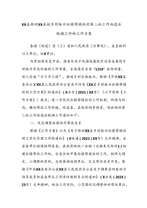 XX县做好XX县级乡村振兴驻镇帮镇扶村第二批工作组选派轮换工作的工作方案.docx