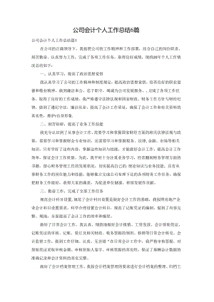公司会计个人工作总结6篇.docx