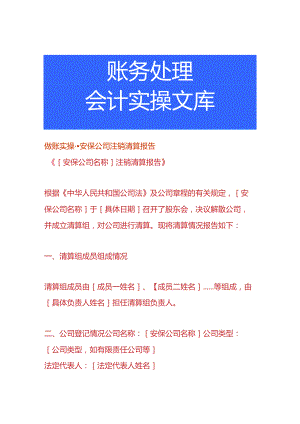 做账实操-安保公司注销清算报告.docx
