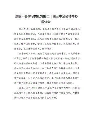 法院干警学习贯彻党的二十届三中全会精神心得体会范文.docx