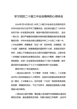 关于学习二十届三中全会精神的心得体会优秀模板.docx