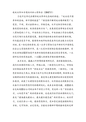 赴延安参加专题培训班心得体会（3047字）.docx