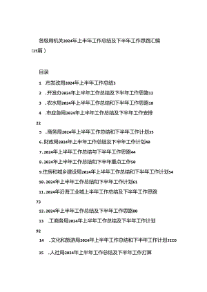 各级局机关2024年上半年工作总结及下半年工作思路汇编（15篇）.docx