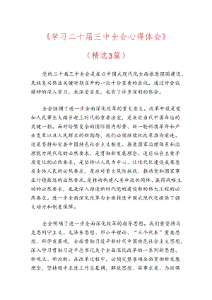 学习二十届三中全会心得体会（精选）.docx