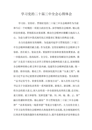 2024年学习学习党的二十届三中全会个人心得感悟 （9份）.docx