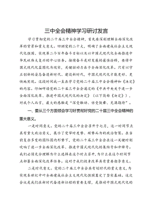 三中全会精神学习研讨发言.docx
