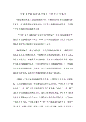 研读《中国的能源转型》白皮书心得体会.docx