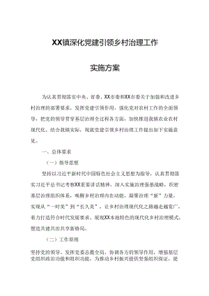 XX镇深化党建引领乡村治理工作实施方案.docx