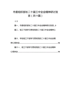 （11篇）市委组织部长二十届三中全会精神研讨发言范文.docx