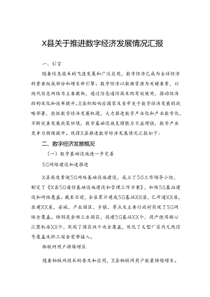 县关于推进数字经济发展情况汇报.docx