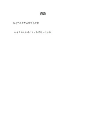 局级单位职级晋升工作实施方案和公务员职级晋升个人三年思想工作总结.docx