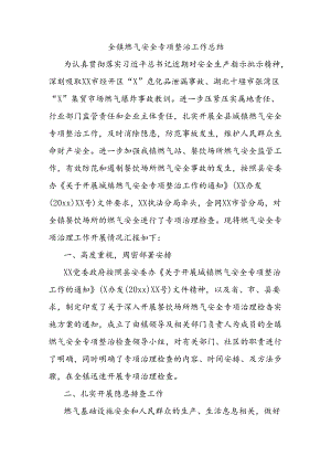全镇燃气安全专项整治工作总结.docx